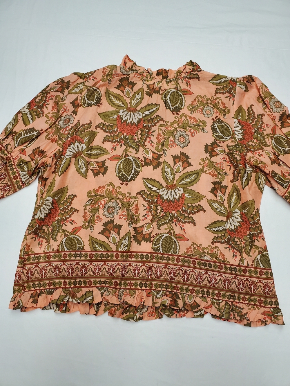 Lucky & Coco XL 100% Cotton Boho Ruffle Floral Blouse | Cottagecore Prairie